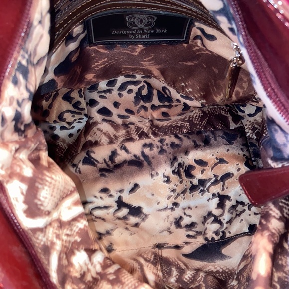 Sharif Elegant Burgundy Faux Fur Handbag NWOT - Picture 5 of 8